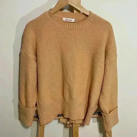 Anrabess Women’s Crewneck Long Sleeve Fuzzy Knit Chunky Sweater Warm Pullover To - Picture 1 of 7